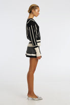 bubish Simone Knit Cardigan Black/White TOP