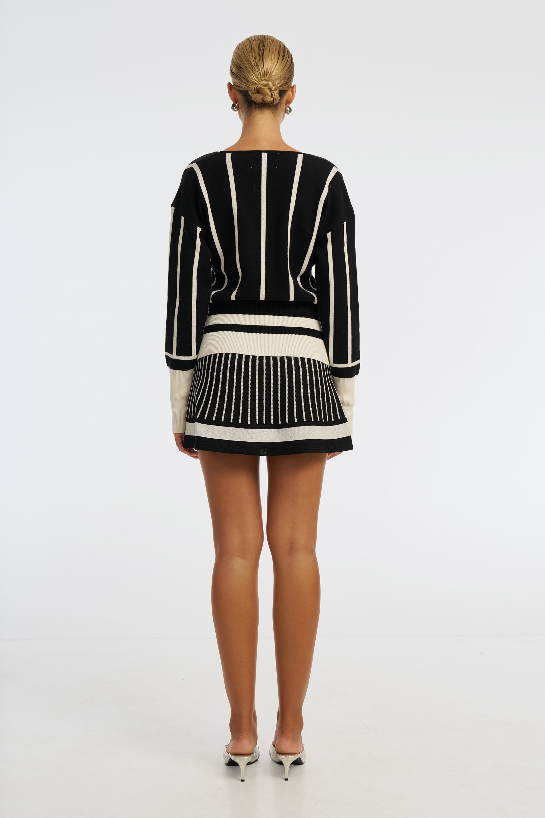 bubish Simone Knit Cardigan Black/White TOP