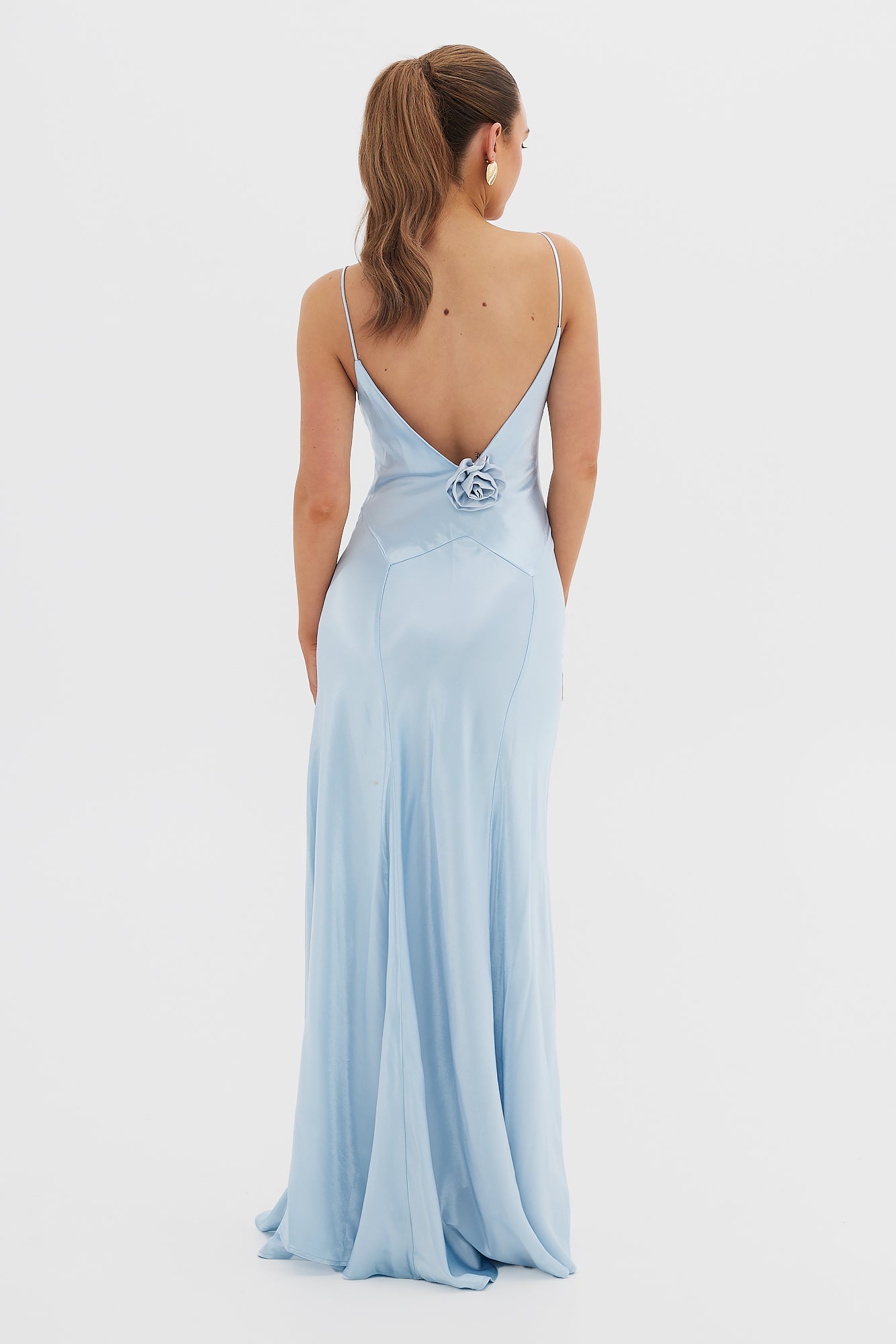 Savannah Rosette Gown - Baby Blue DRESS Bubish Luxe