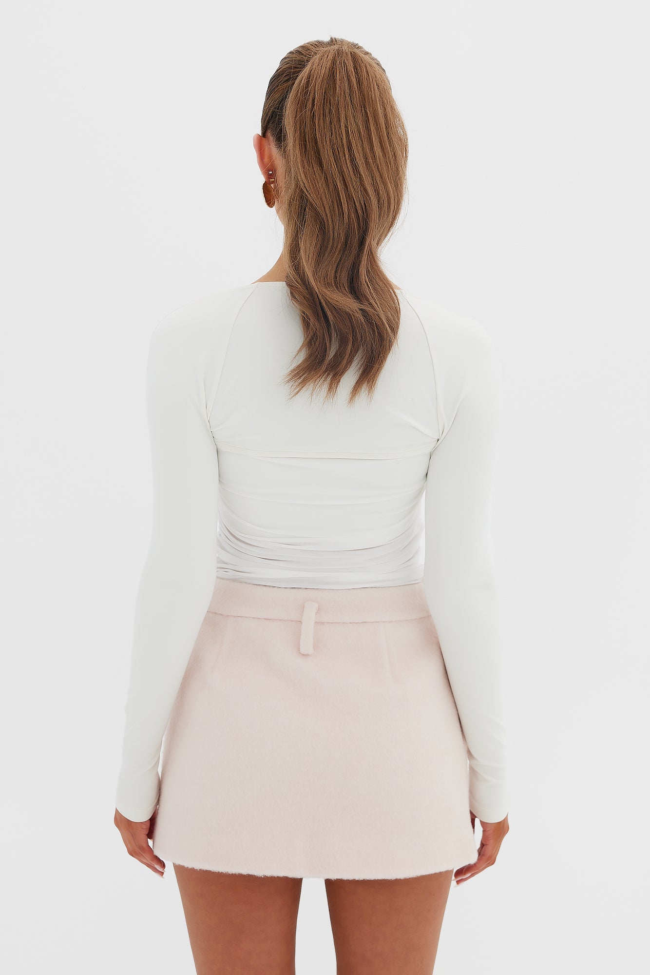 Harper Wool Mini Skirt - Blush Pink SKIRT Bubish Luxe