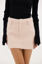 Harper Wool Mini Skirt - Blush Pink SKIRT Bubish Luxe