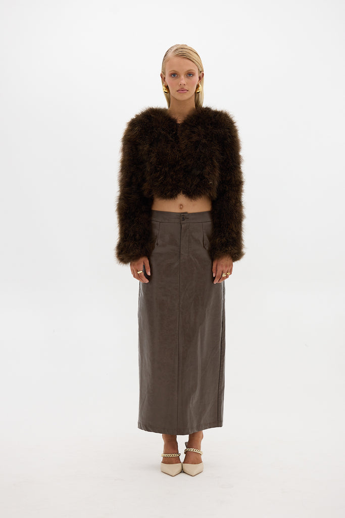 Manhattan Crop Jacket - Chocolate JACKET Bubish Luxe