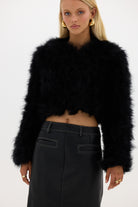 bubish Manhattan Crop Feather Jacket Black JACKET