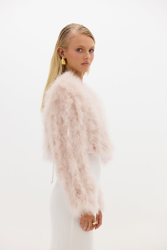 Manhattan Crop Jacket - Baby Pink JACKET Bubish Luxe