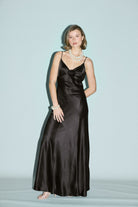 Savannah Rosette Gown - Black DRESS Bubish Luxe