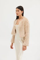 Lola Crop Jacket - Creme Brulee JACKET Bubish Luxe