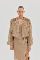 Lola Crop Jacket - Beige JACKET Bubish Luxe