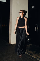 Alexandra Pant Black SATIN PANTS bubish