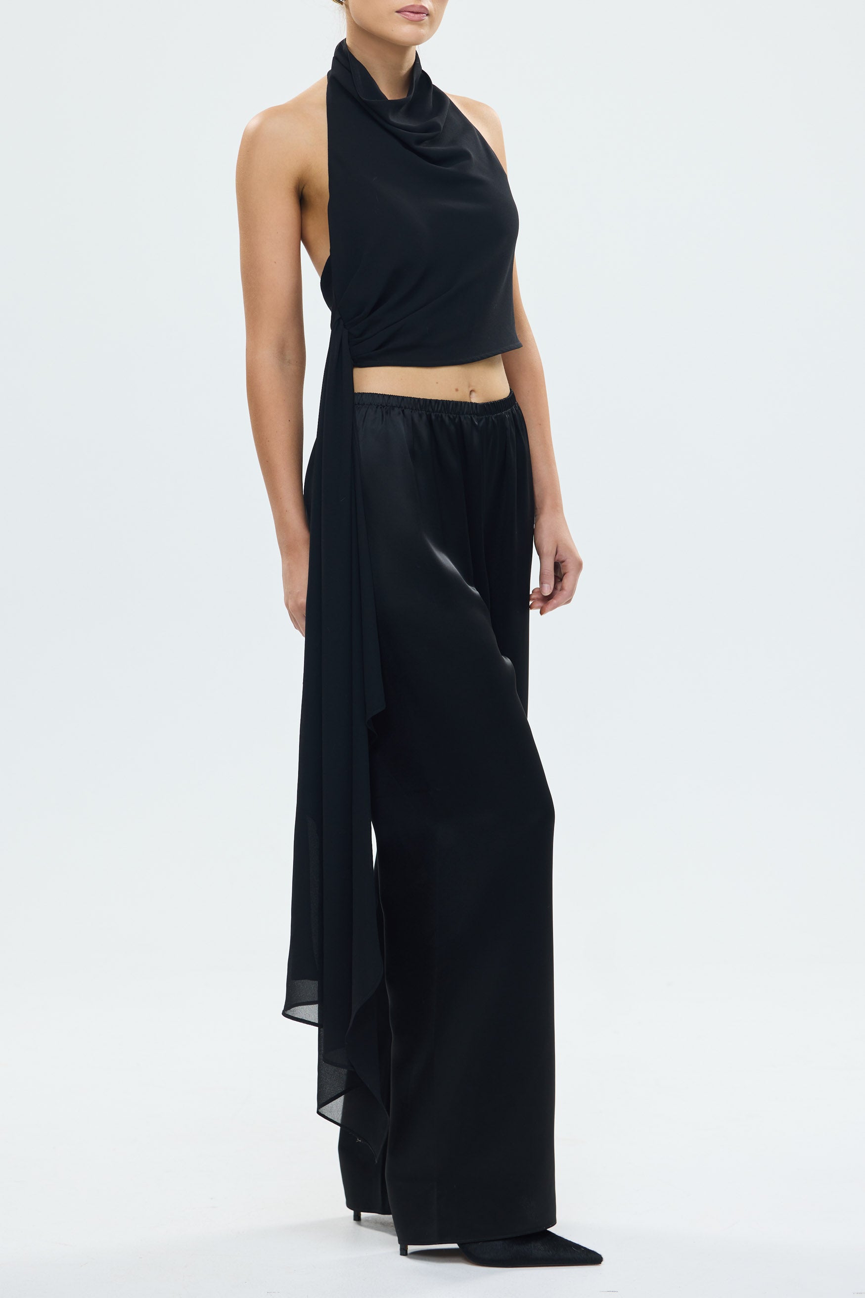Alexandra Pant Black SATIN PANTS bubish