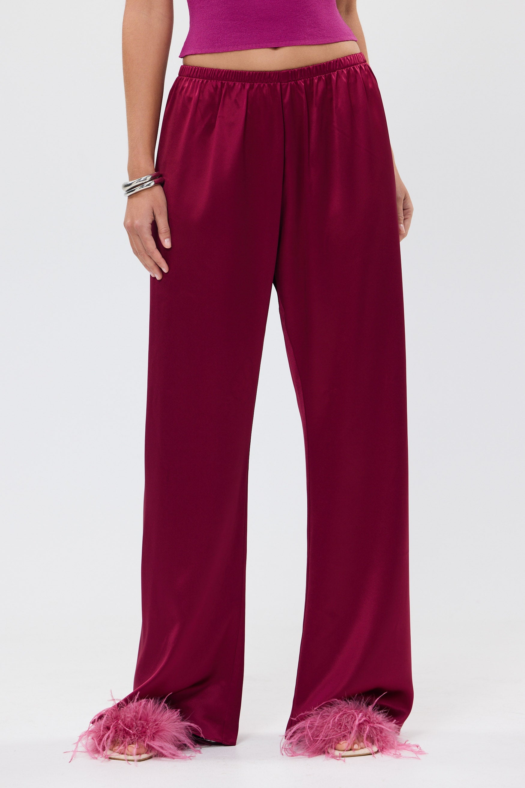 bubish Alexandra Pant Raspberry SATIN PANT