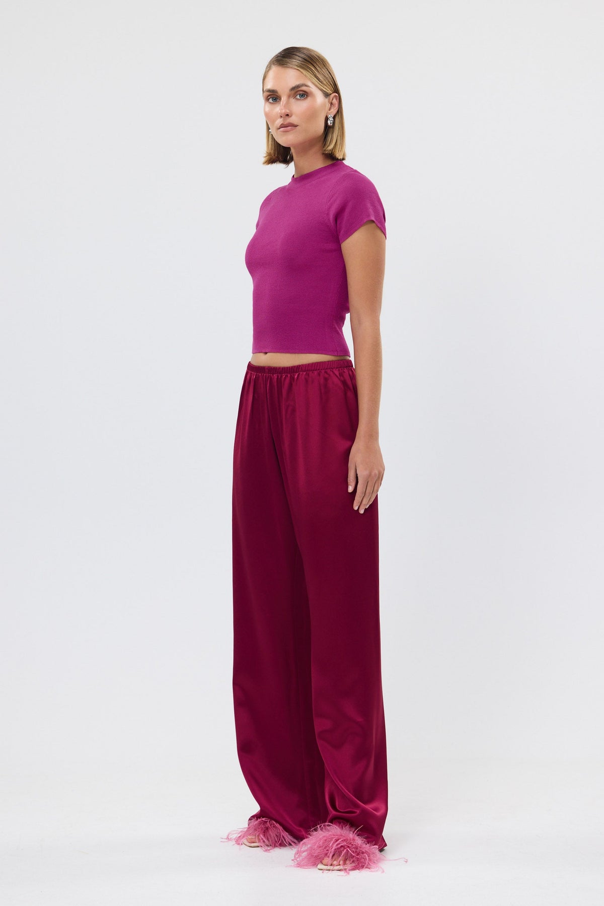 bubish Alexandra Pant Raspberry SATIN PANT