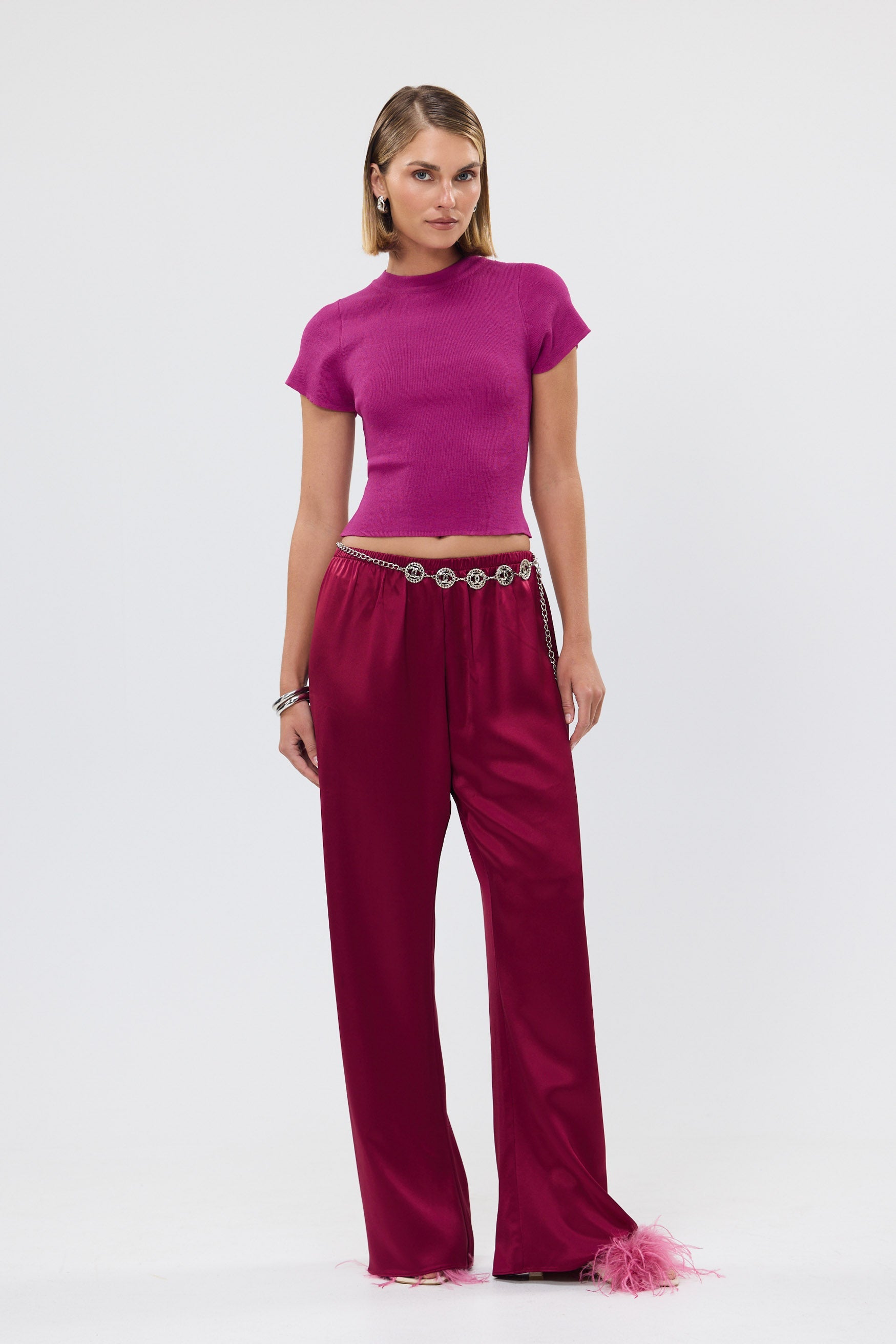 bubish Alexandra Pant Raspberry SATIN PANT