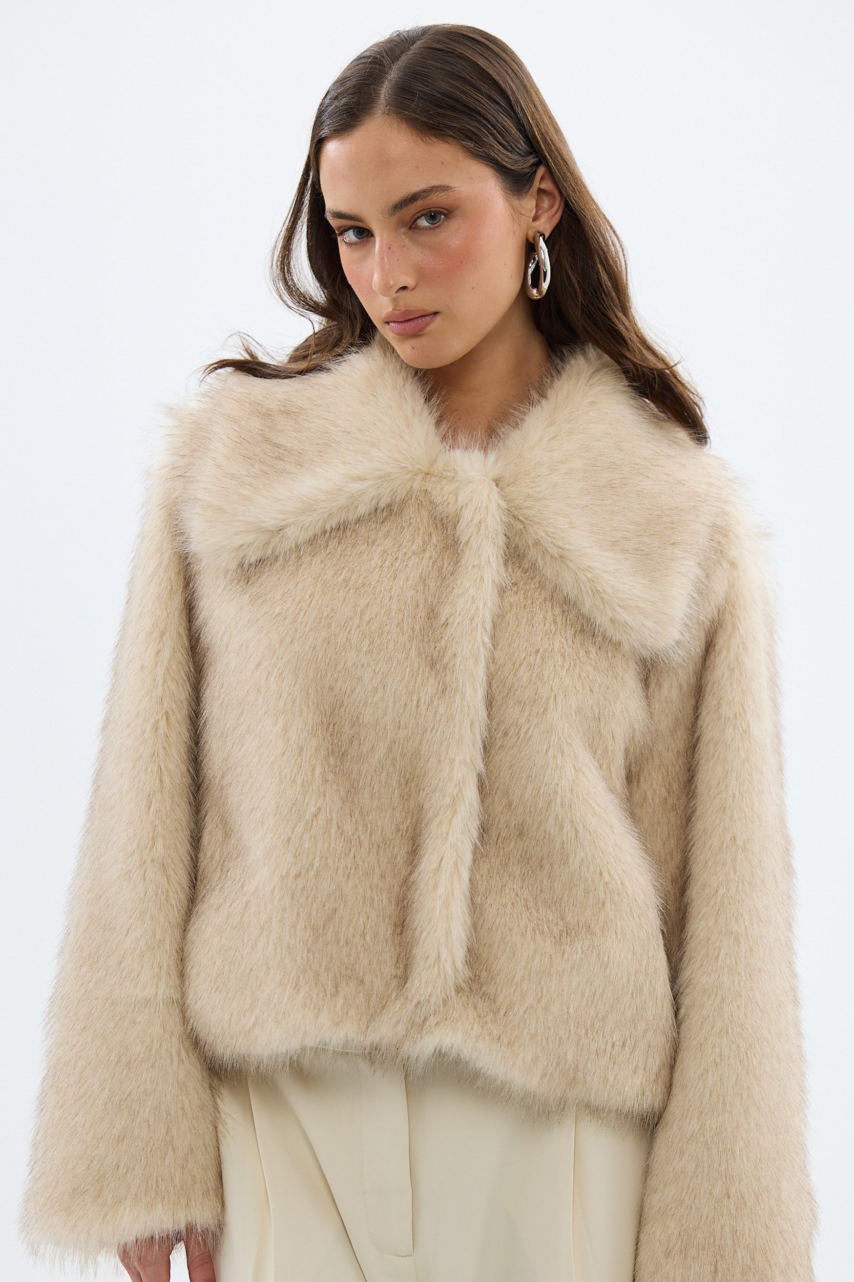 bubish Ashton Faux Fur Jacket Ivory FAUX FUR JACKET