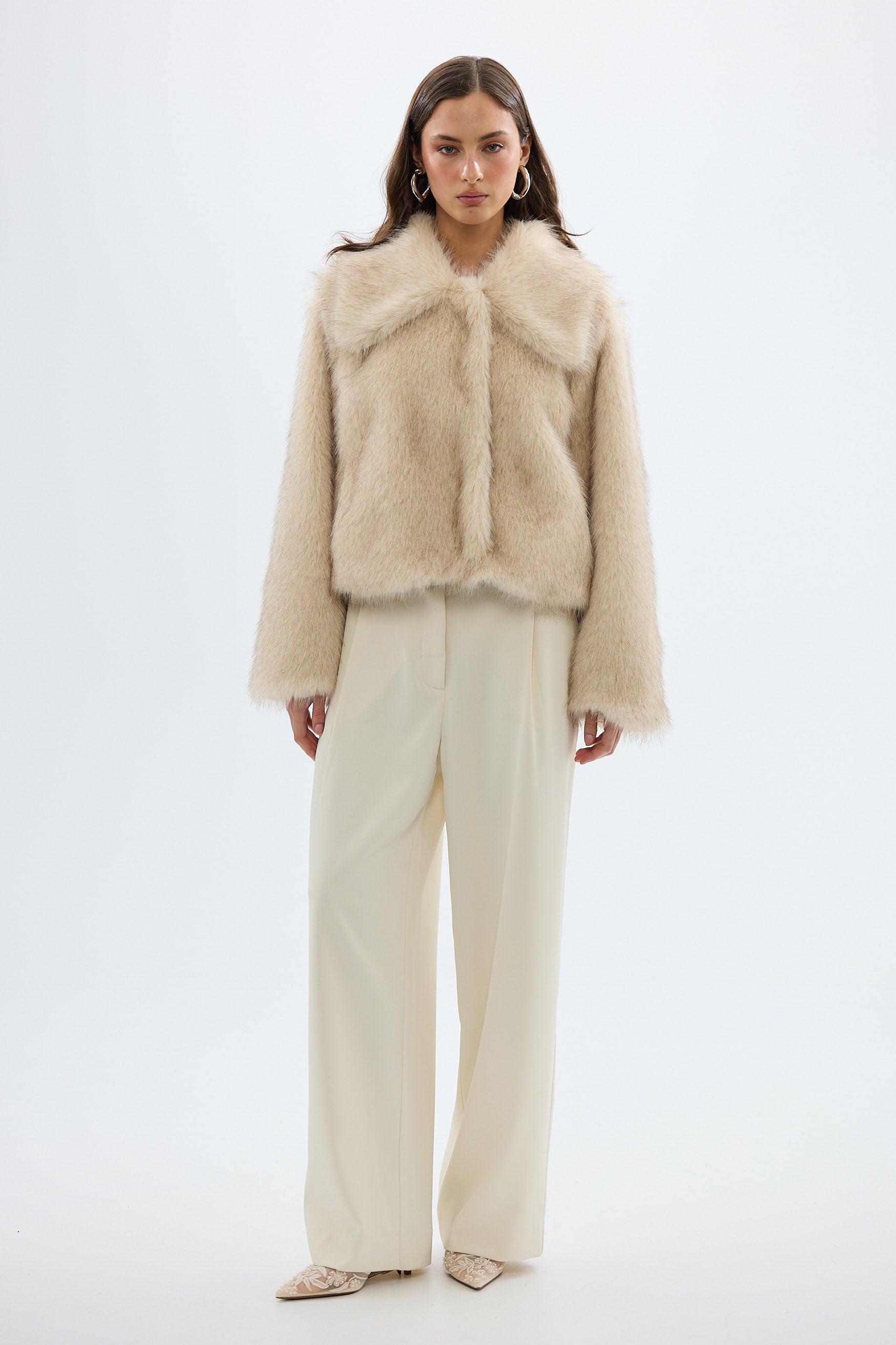bubish Ashton Faux Fur Jacket Ivory FAUX FUR JACKET
