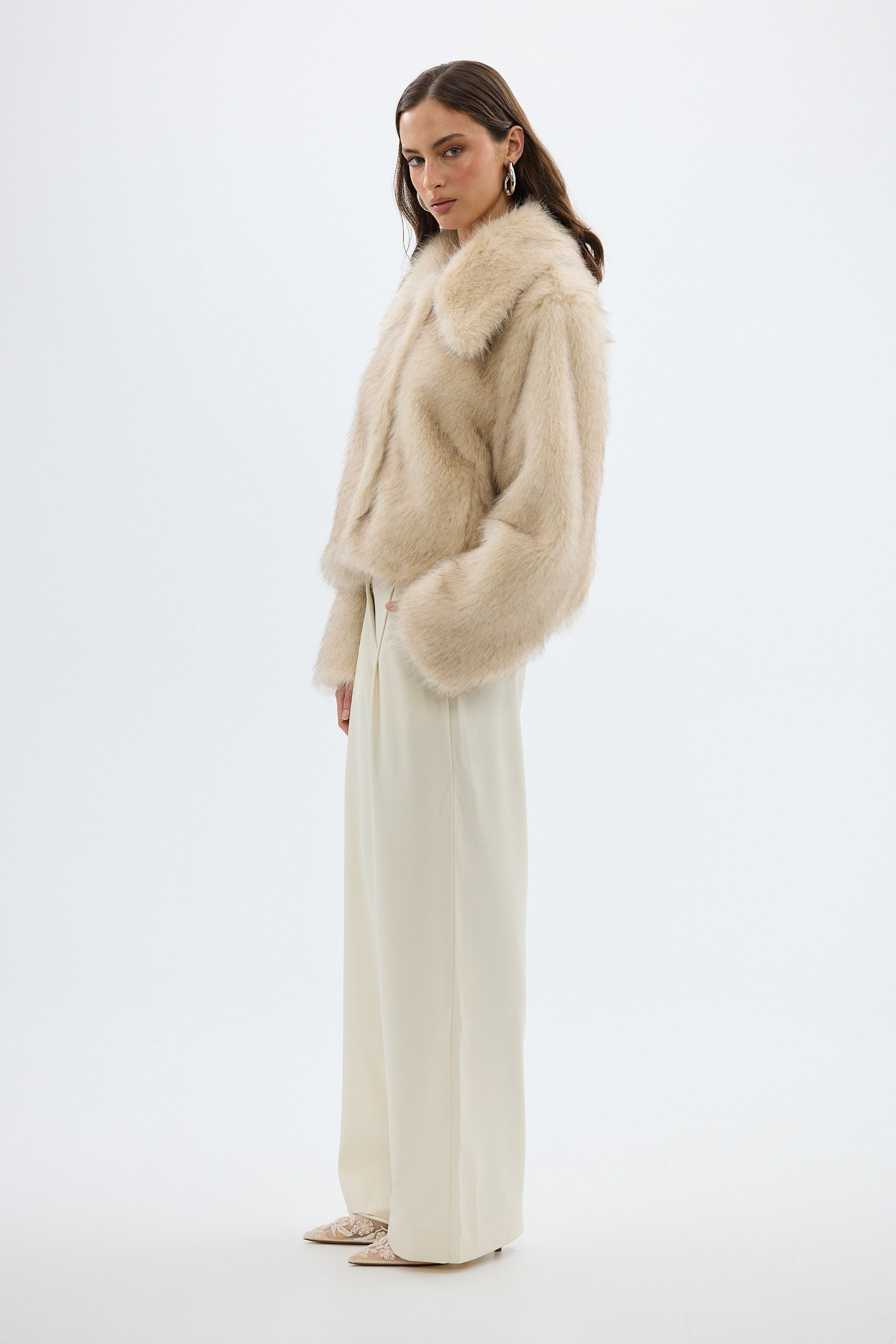 bubish Ashton Faux Fur Jacket Ivory FAUX FUR JACKET