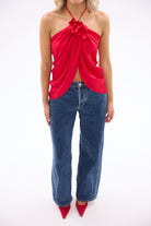 bubish Bloom Halter Top Red TOP