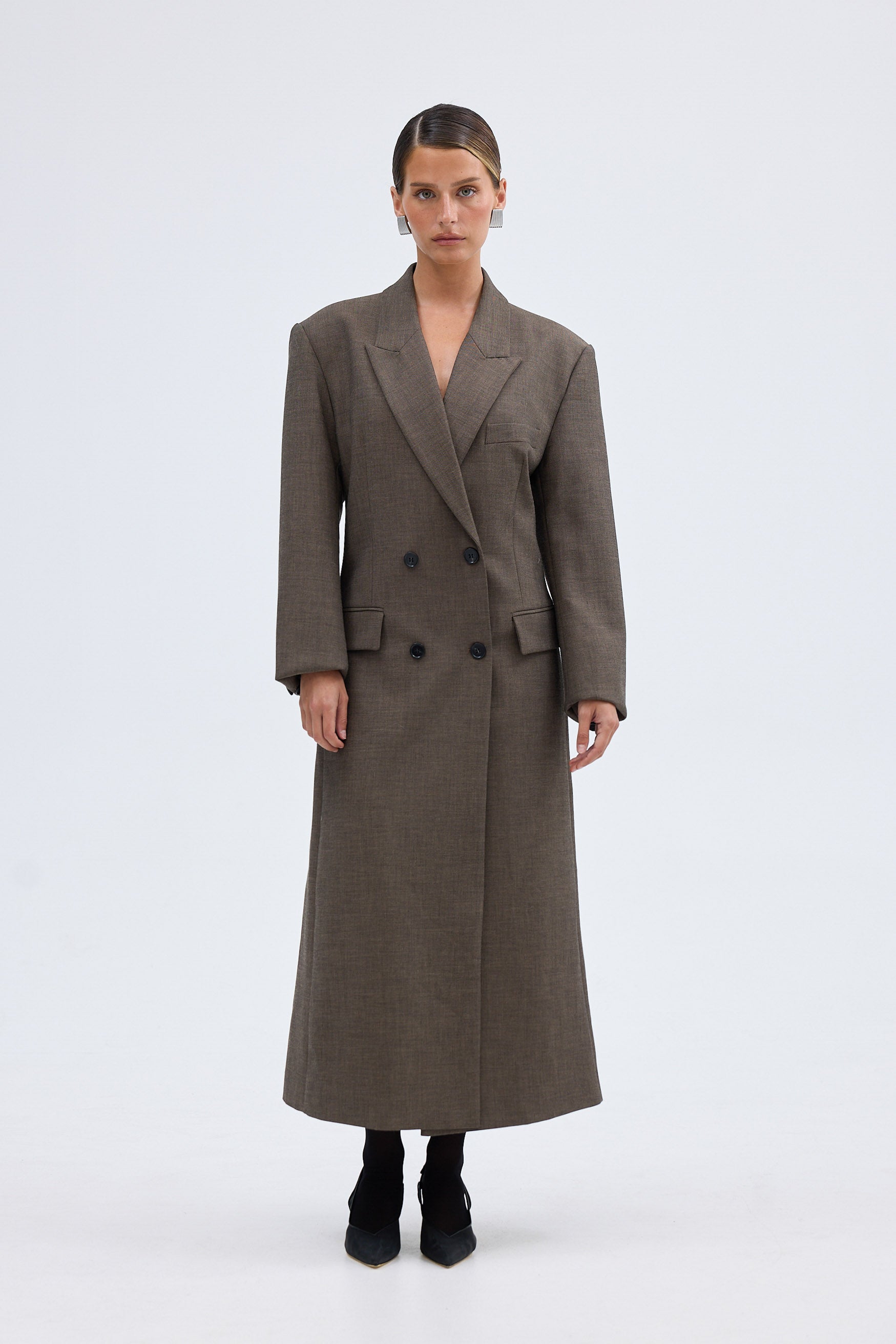 bubish Charlee Blazer Coat - Taupe Grey COAT