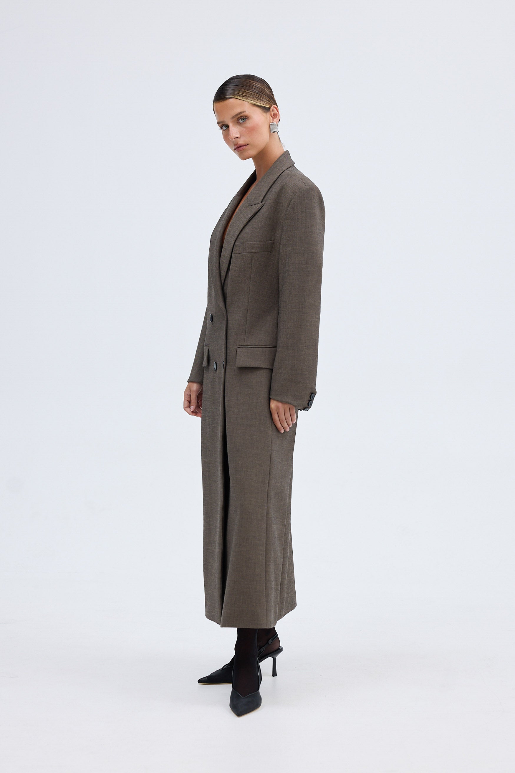 bubish Charlee Blazer Coat - Taupe Grey COAT
