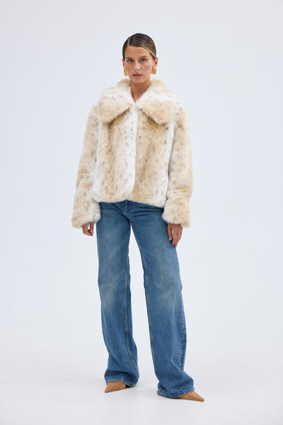 「新品」 BREATH FAUX FUR JACKET Chelsea Faux Fur Jacket - Neutral | FAUX FUR JACKETS | bubish