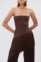 bubish Chiara Strapless Tassel Top Chocolate TASSEL TOP