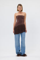 bubish Chiara Strapless Tassel Top Chocolate TASSEL TOP