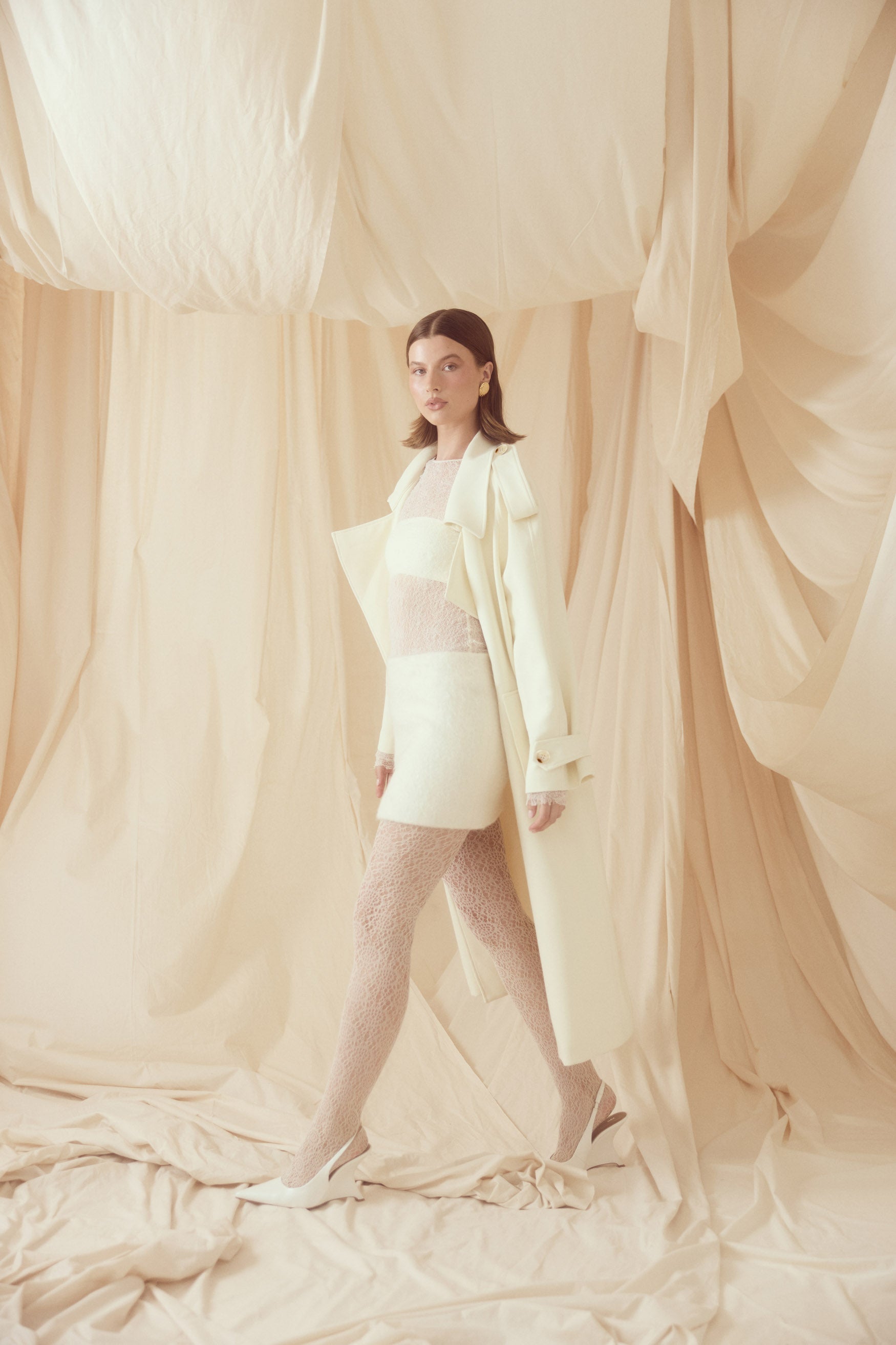 bubish Dillon Trench Coat - Ivory TRENCH COAT