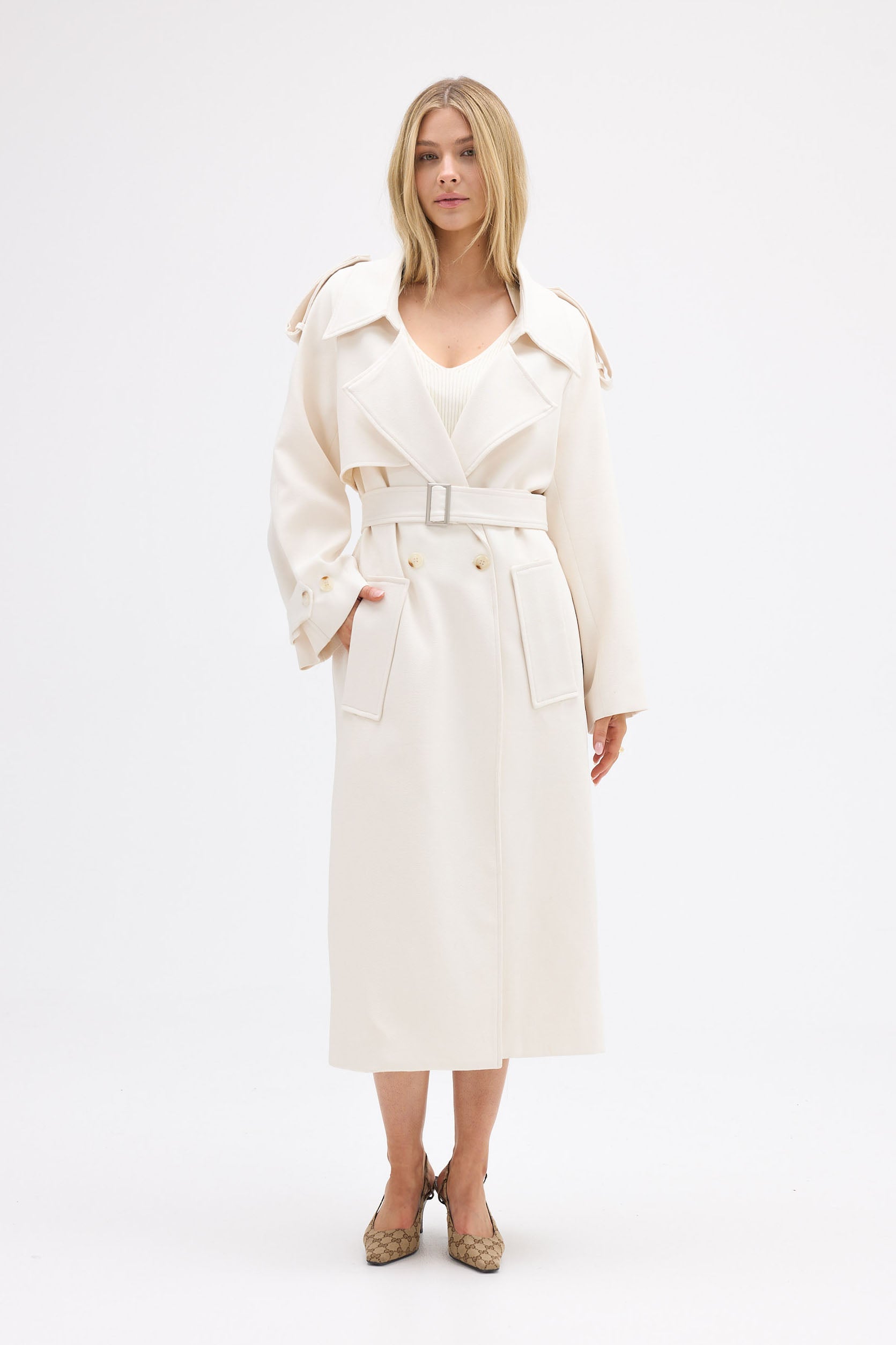 bubish Dillon Trench Coat - Ivory TRENCH COAT