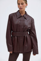 bubish Ellery Faux Leather Jacket Bordeaux FAUX LEATHER JACKET