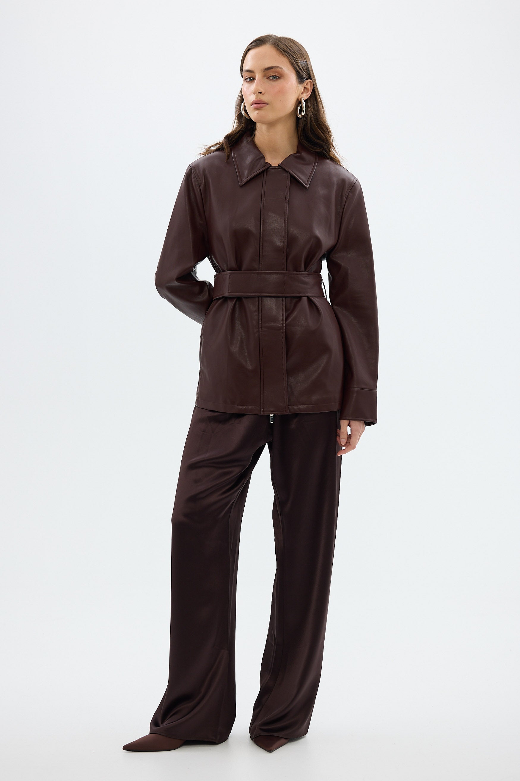 bubish Ellery Faux Leather Jacket Bordeaux FAUX LEATHER JACKET