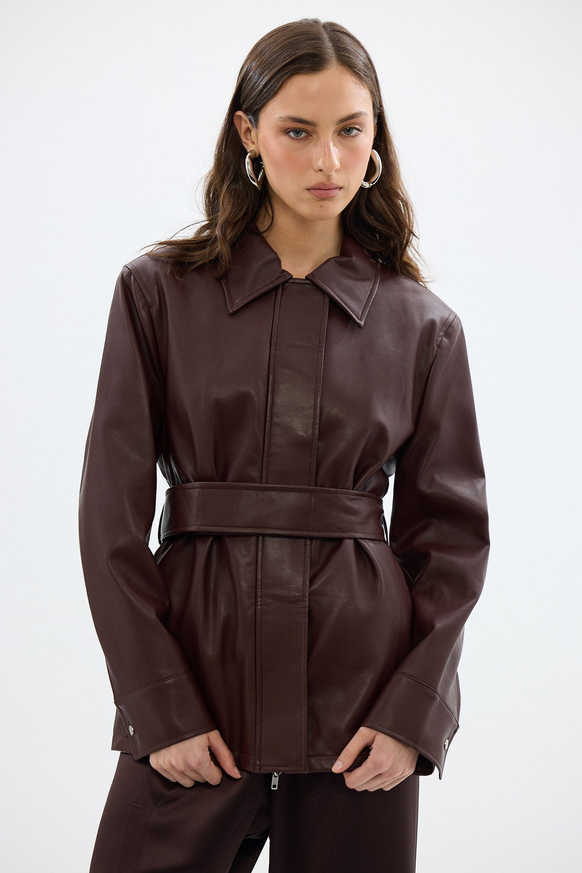 bubish Ellery Faux Leather Jacket Bordeaux FAUX LEATHER JACKET