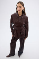 bubish Ellery Faux Leather Jacket Bordeaux FAUX LEATHER JACKET