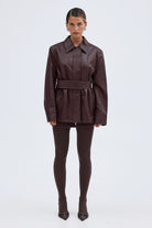 bubish Ellery Faux Leather Jacket Bordeaux FAUX LEATHER JACKET