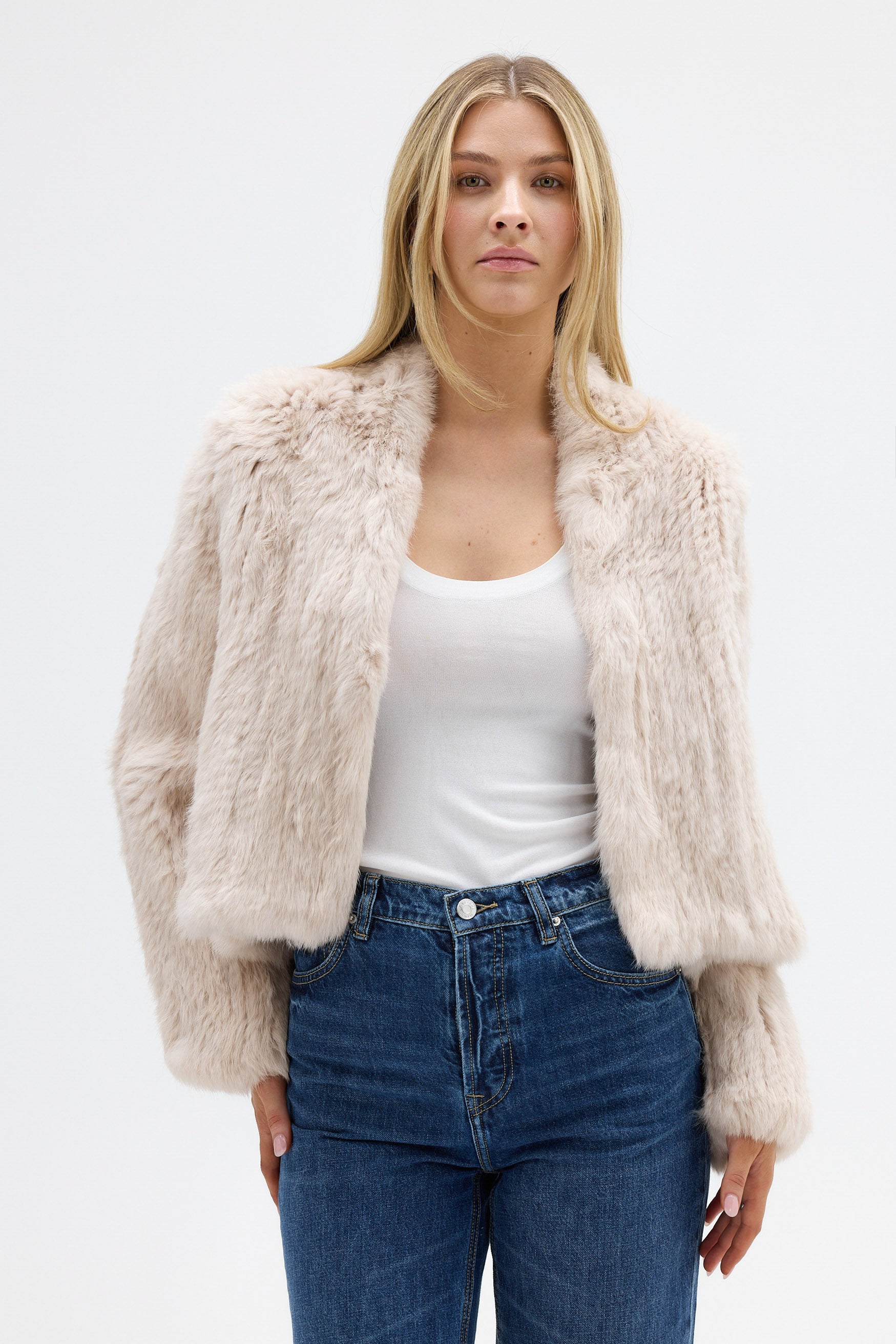 bubish Emma Fur Jacket Stone JACKET
