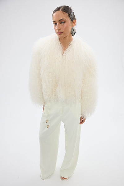 Georgina Jacket - White | FUR JACKETS | bubish – Bubish Luxe