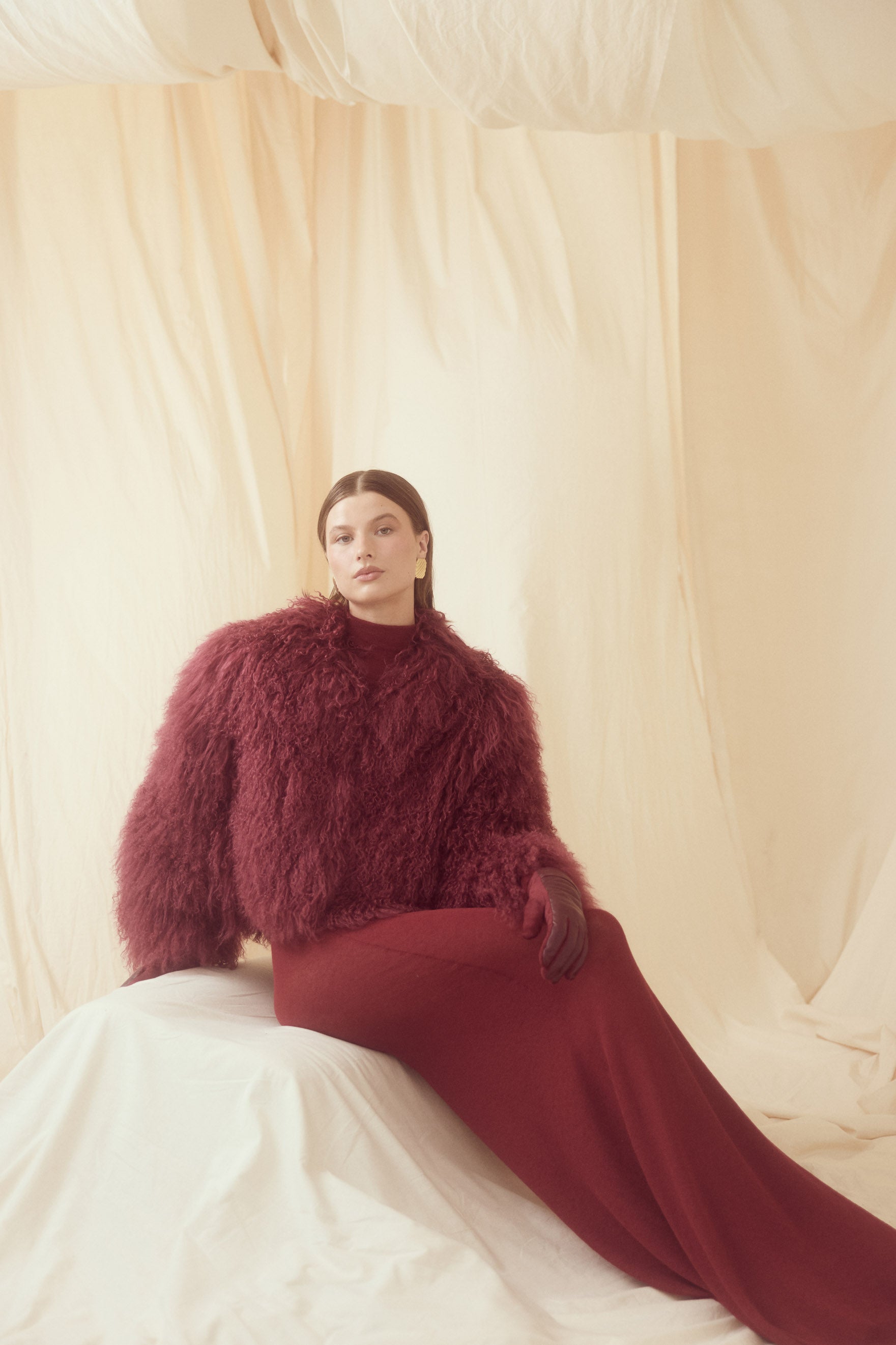 bubish Georgina Jacket - Cherry LAMB WOOL JACKET