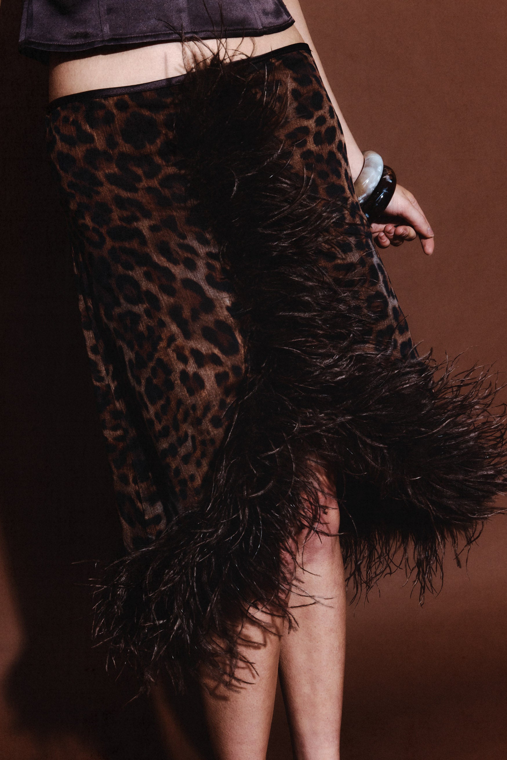 bubish Gigi Feather Skirt Leopard FEATHER SKIRT