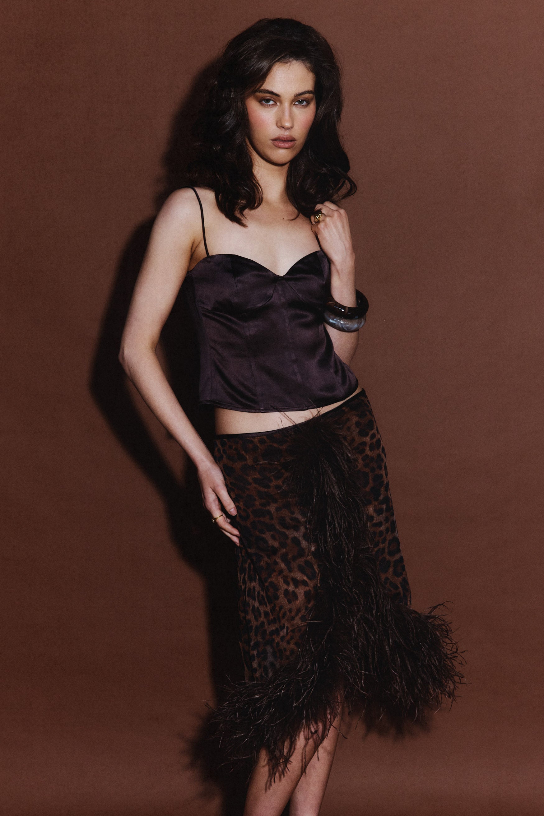 bubish Gigi Feather Skirt Leopard FEATHER SKIRT