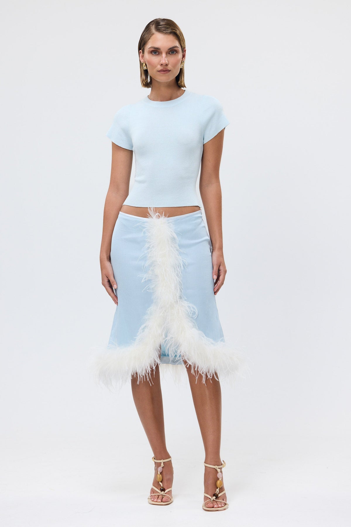 bubish Gigi Feather Skirt Pale Blue FEATHER SKIRT