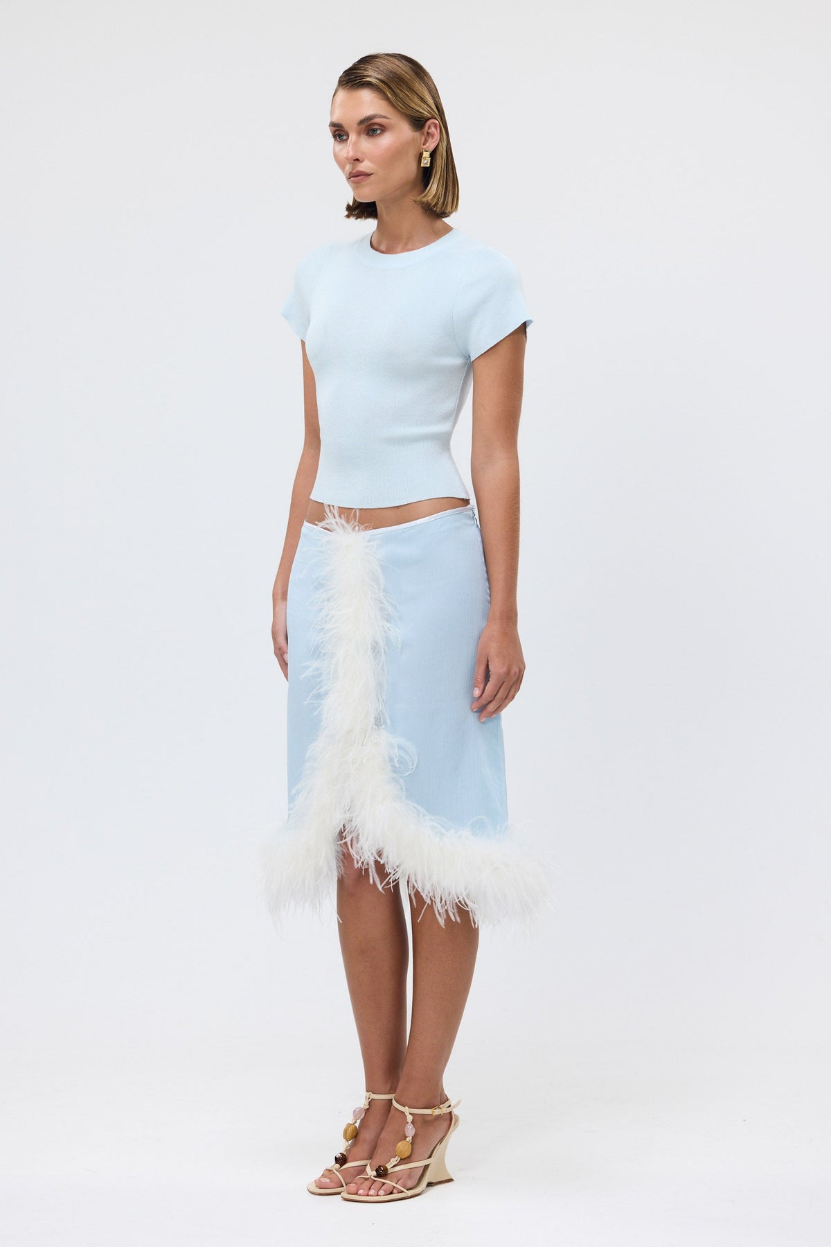bubish Gigi Feather Skirt Pale Blue FEATHER SKIRT