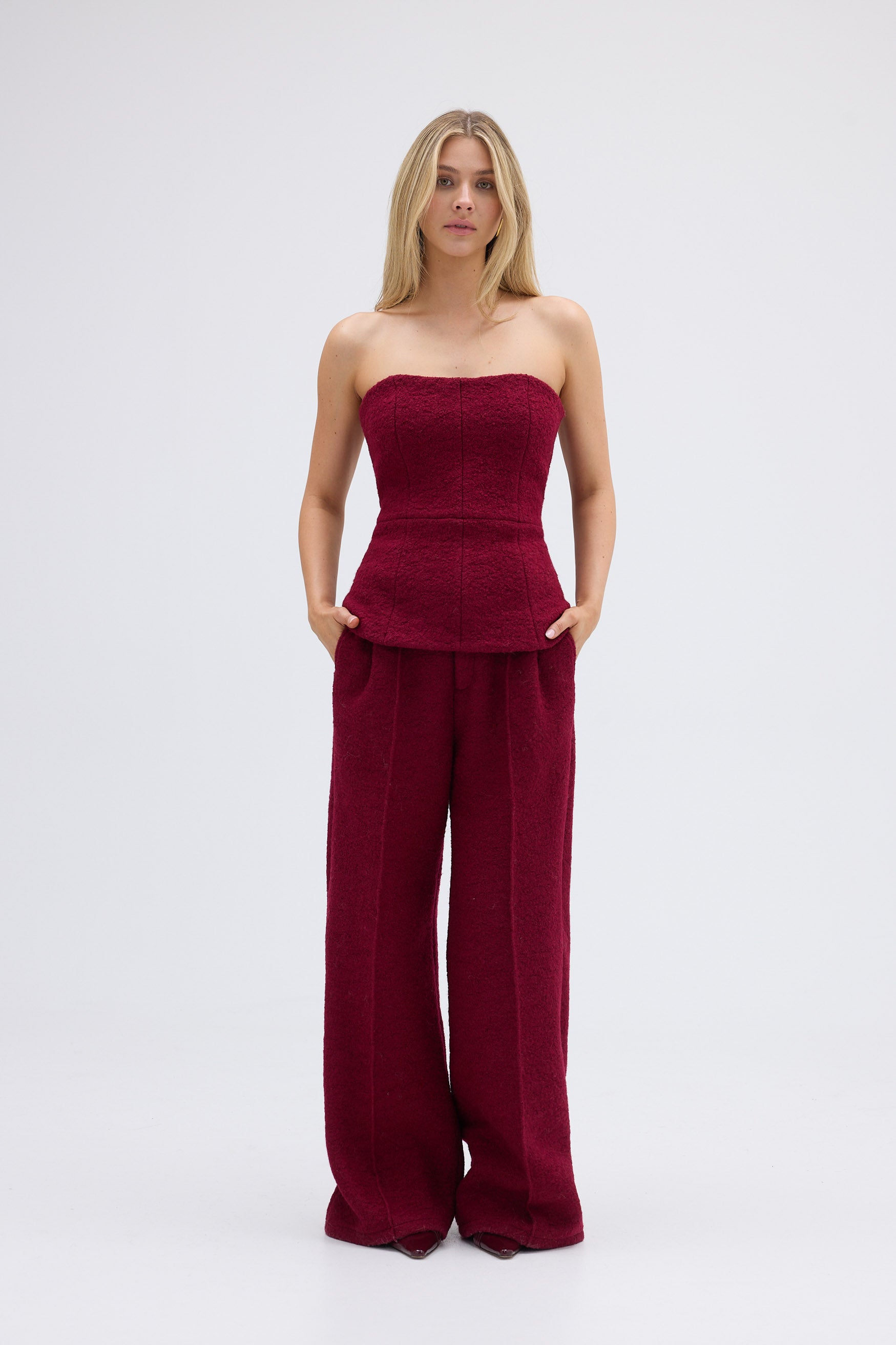 bubish Gracie Boucle Pant - Cherry PANT