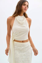 bubish Hailey Cowl Neck Top Ivory TOP