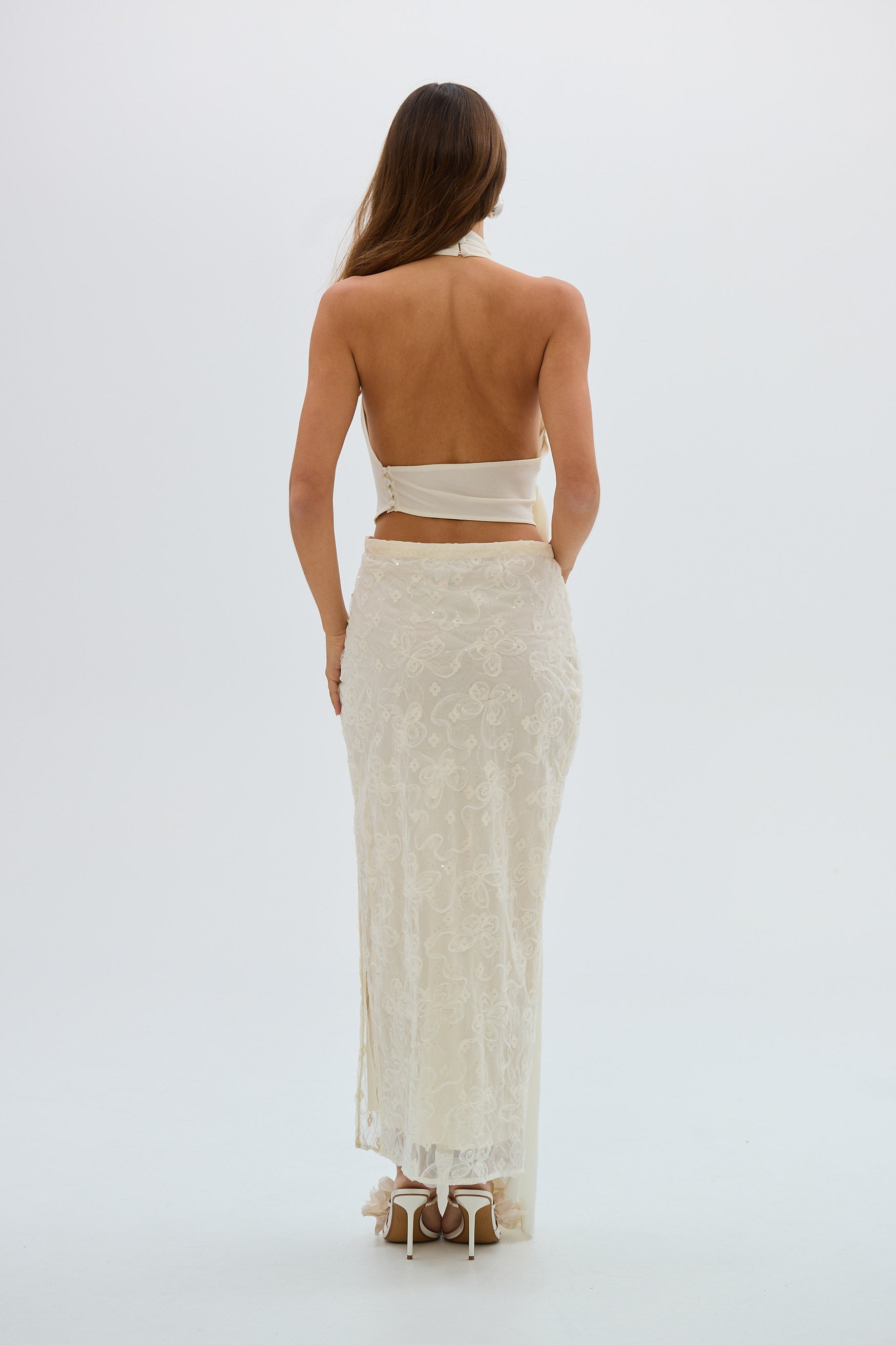 bubish Hailey Cowl Neck Top Ivory TOP
