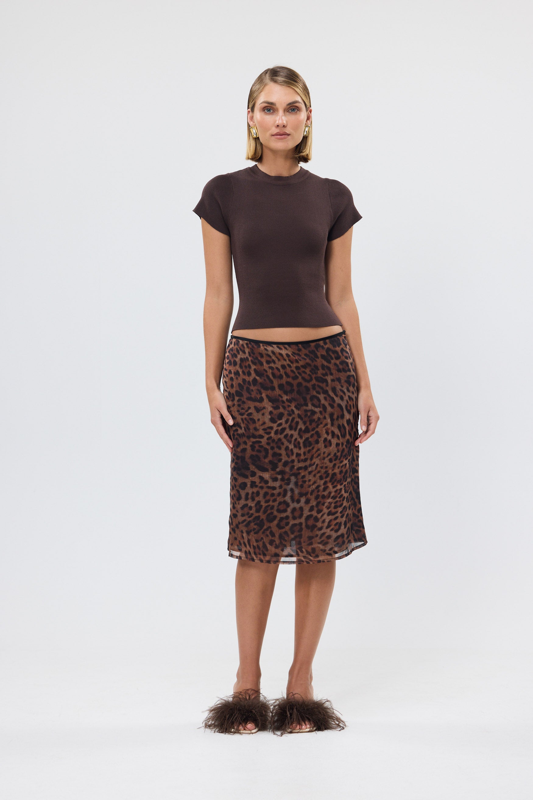 bubish Hailey Midi Skirt Leopard LEOPARD MIDI SKIRT