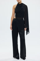 Hailey Cowl Neck Top Black PARTY OUTFIT & PARTY SETS bubish