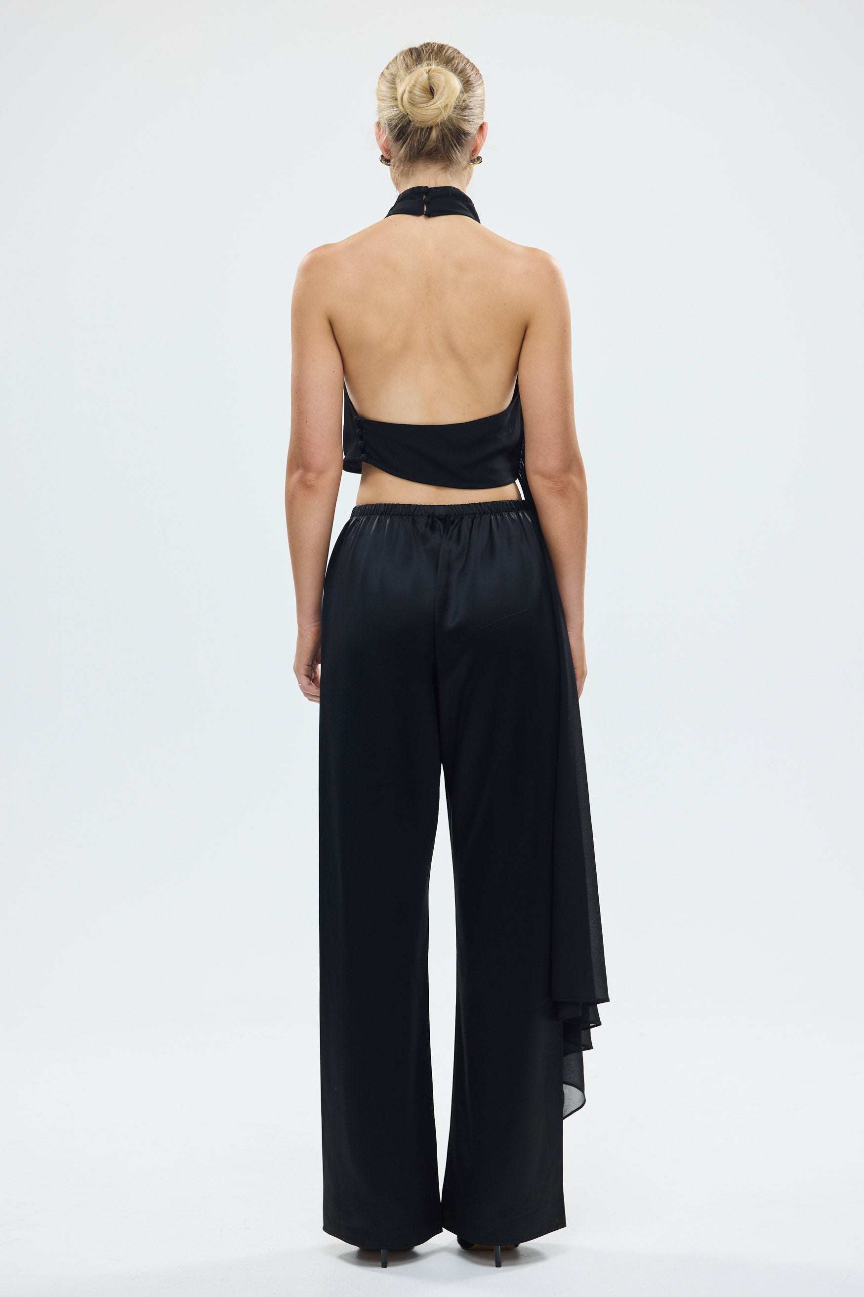 Hailey Cowl Neck Top Black PARTY OUTFIT & PARTY SETS bubish