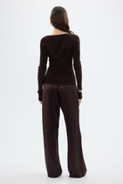 bubish Hazel Velour Long Sleeve Top Chocolate LONG SLEEVE TOP