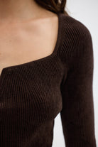 bubish Hazel Velour Long Sleeve Top Chocolate LONG SLEEVE TOP