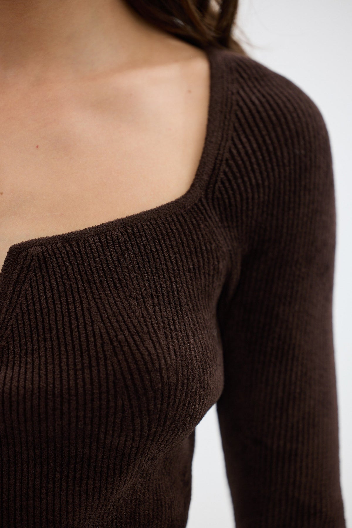 bubish Hazel Velour Long Sleeve Top Chocolate LONG SLEEVE TOP