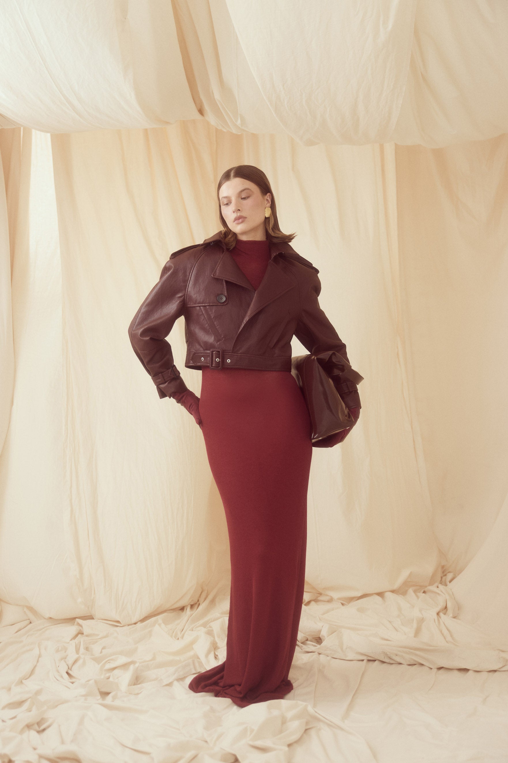 bubish Kara Jacket - Cherry FAUX LEATHER JACKET