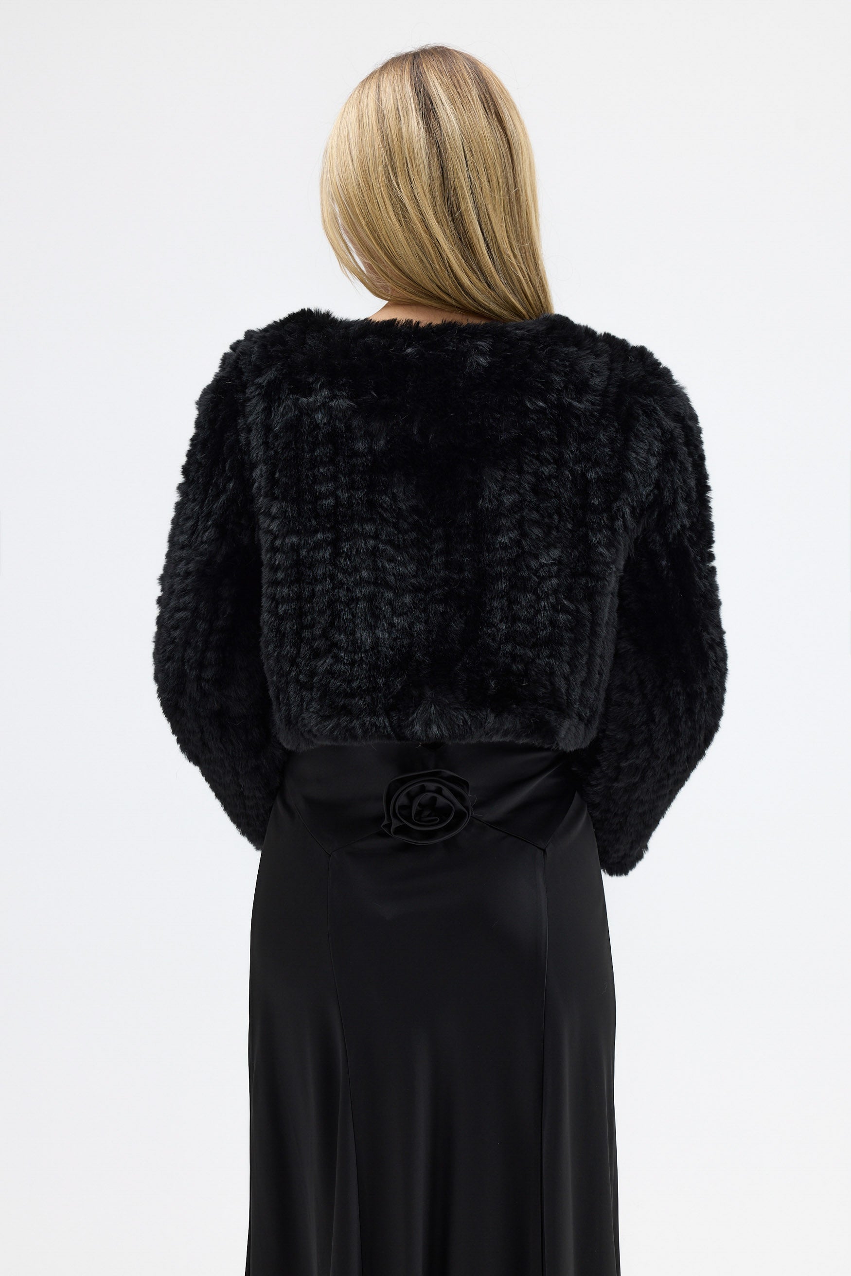 bubish Lola Crop Faux Fur Jacket Black JACKET